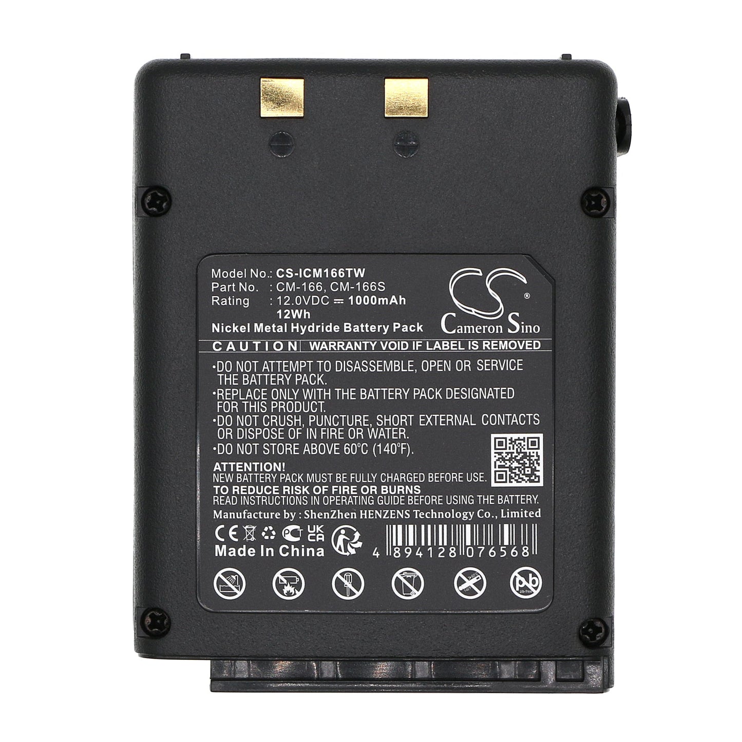 Replacement Battery for Icom  IC-A22 – Two-Way Radio – 1000mAh / 12.00Wh / 12.0V