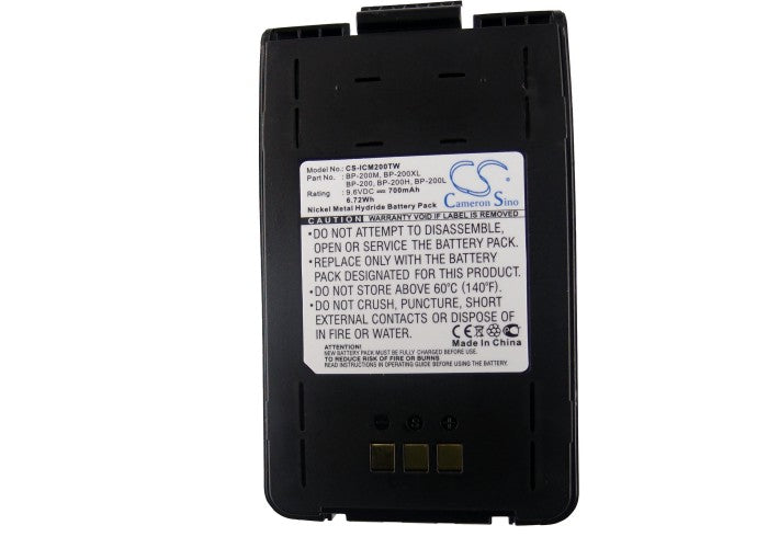 Replacement Battery for Icom  IC-A23 – Two-Way Radio – 700mAh / 6.72Wh / 9.6V