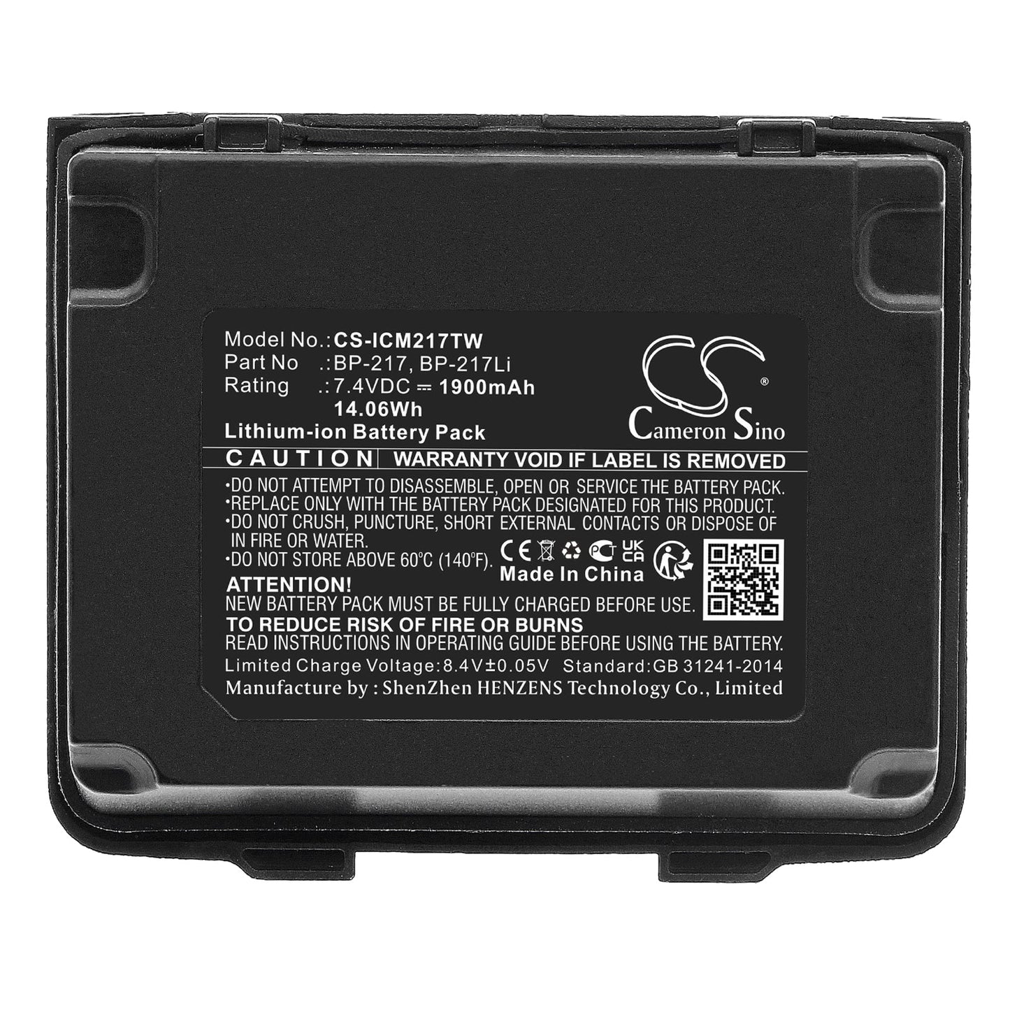 Replacement Battery for Icom  IC-80AD – Two-Way Radio – 1900mAh / 14.06Wh / 7.4V