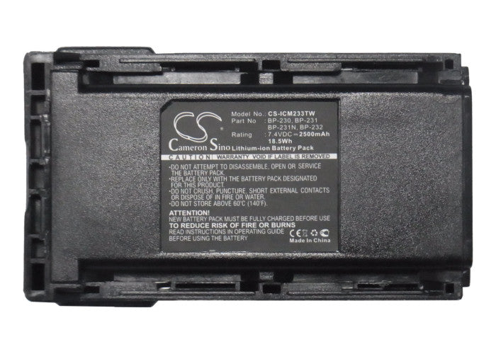 Replacement Battery for Icom  IC-4011 – Two-Way Radio – 2500mAh / 18.50Wh / 7.4V