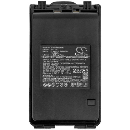 Replacement Battery for Icom  IC-F30 – Two-Way Radio – 2200mAh / 16.28Wh / 7.4V