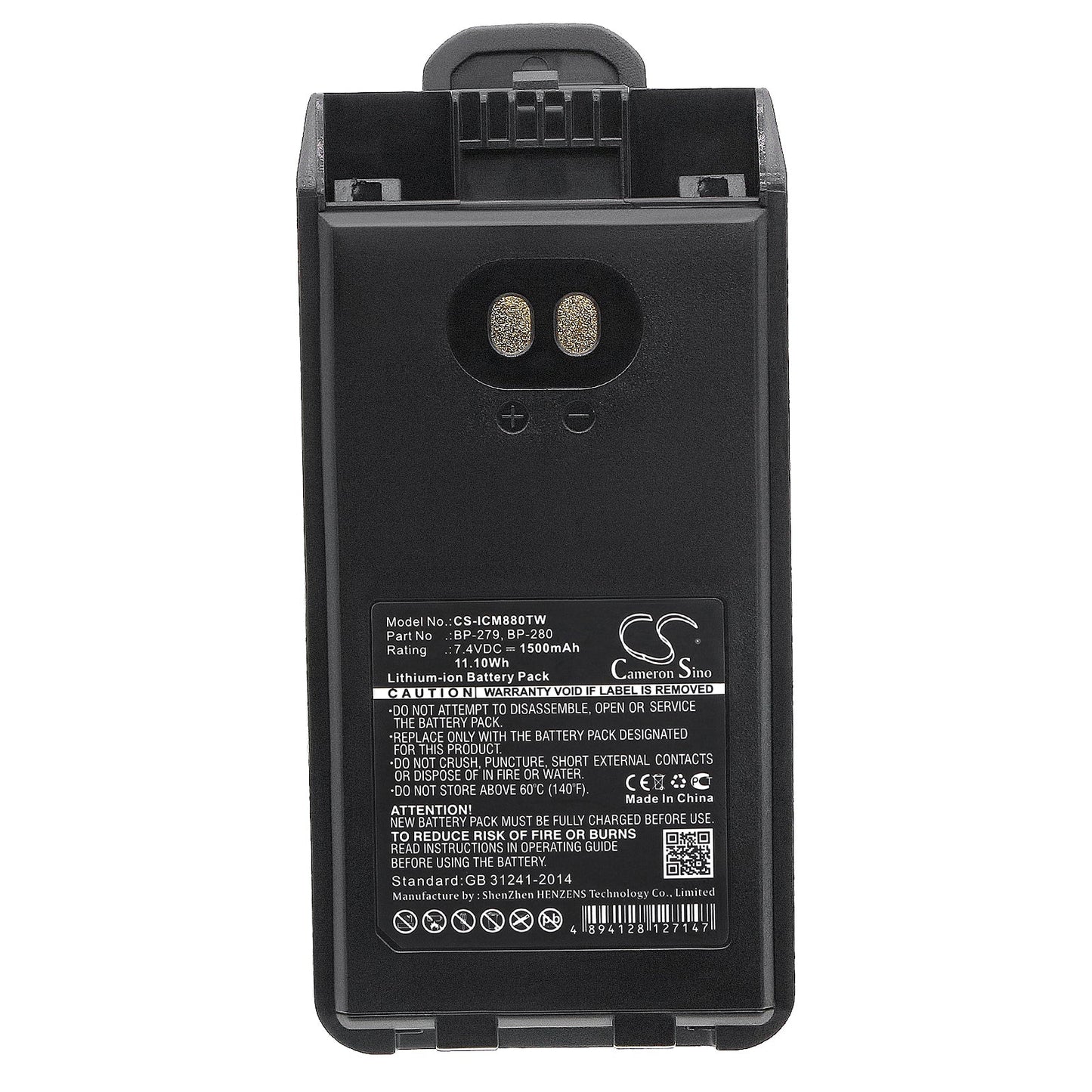 Replacement Battery for Icom  F1000 – Two-Way Radio – 1500mAh / 11.10Wh / 7.4V