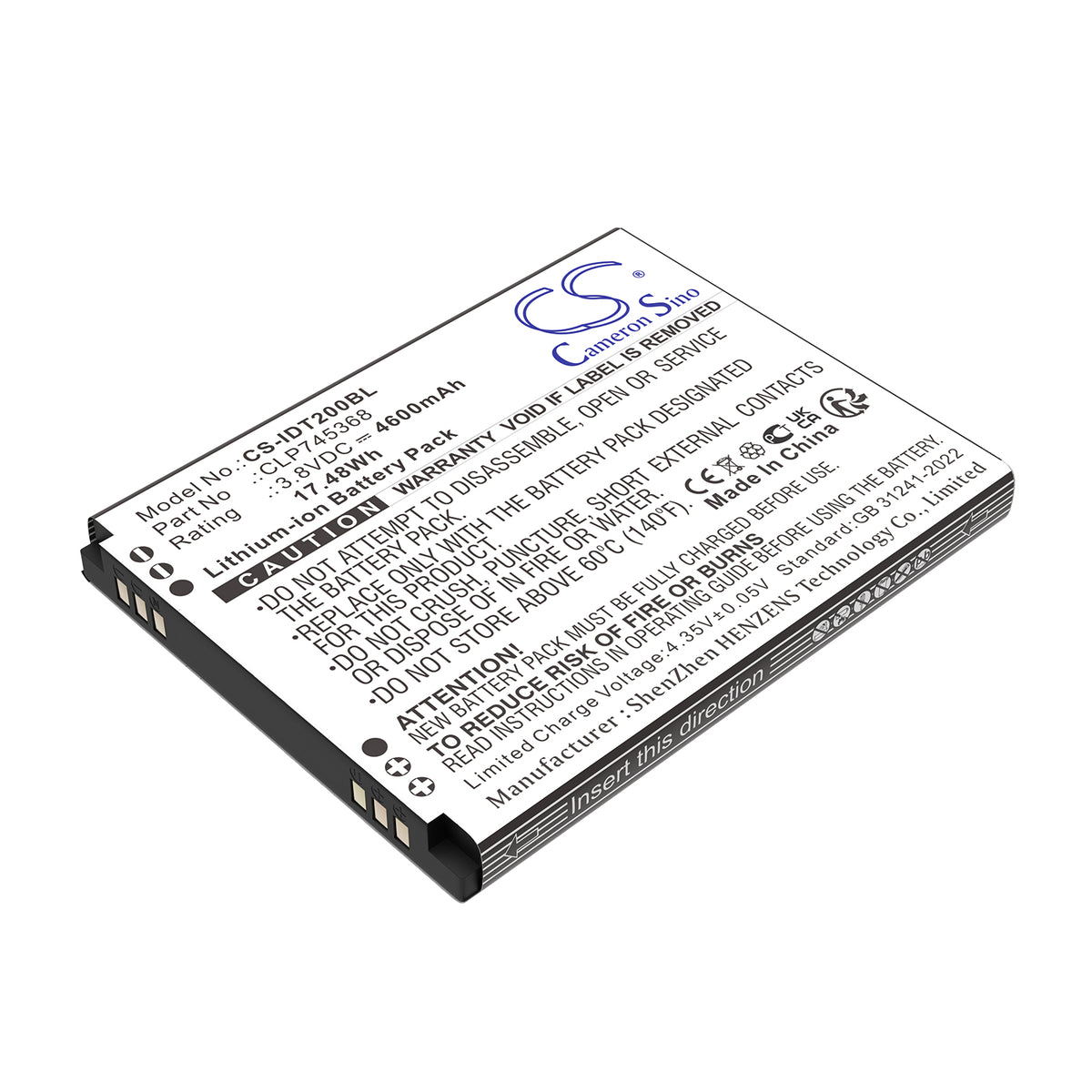Replacement Battery for IDATA T3 – Barcode Scanner – 4600mAh / 3.8V