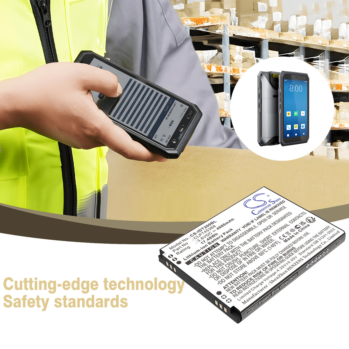 Replacement Battery for IDATA T3 – Barcode Scanner – 4600mAh / 3.8V