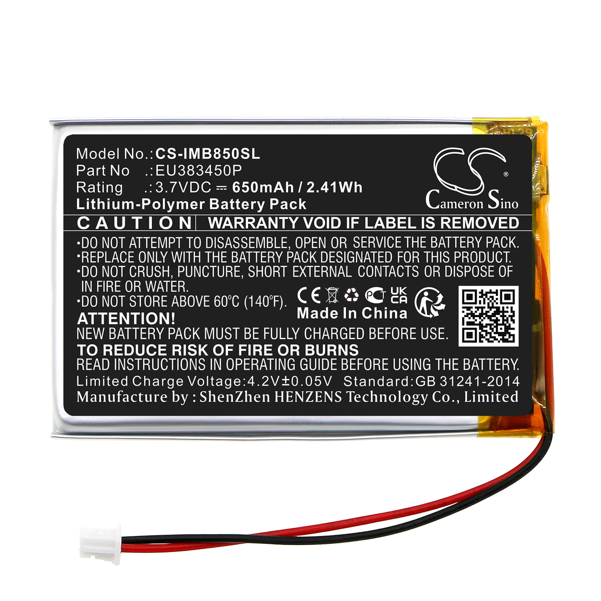 Replacement Battery for Ingenico MOBY8500 – Payment Terminal – 650mAh / 3.7V