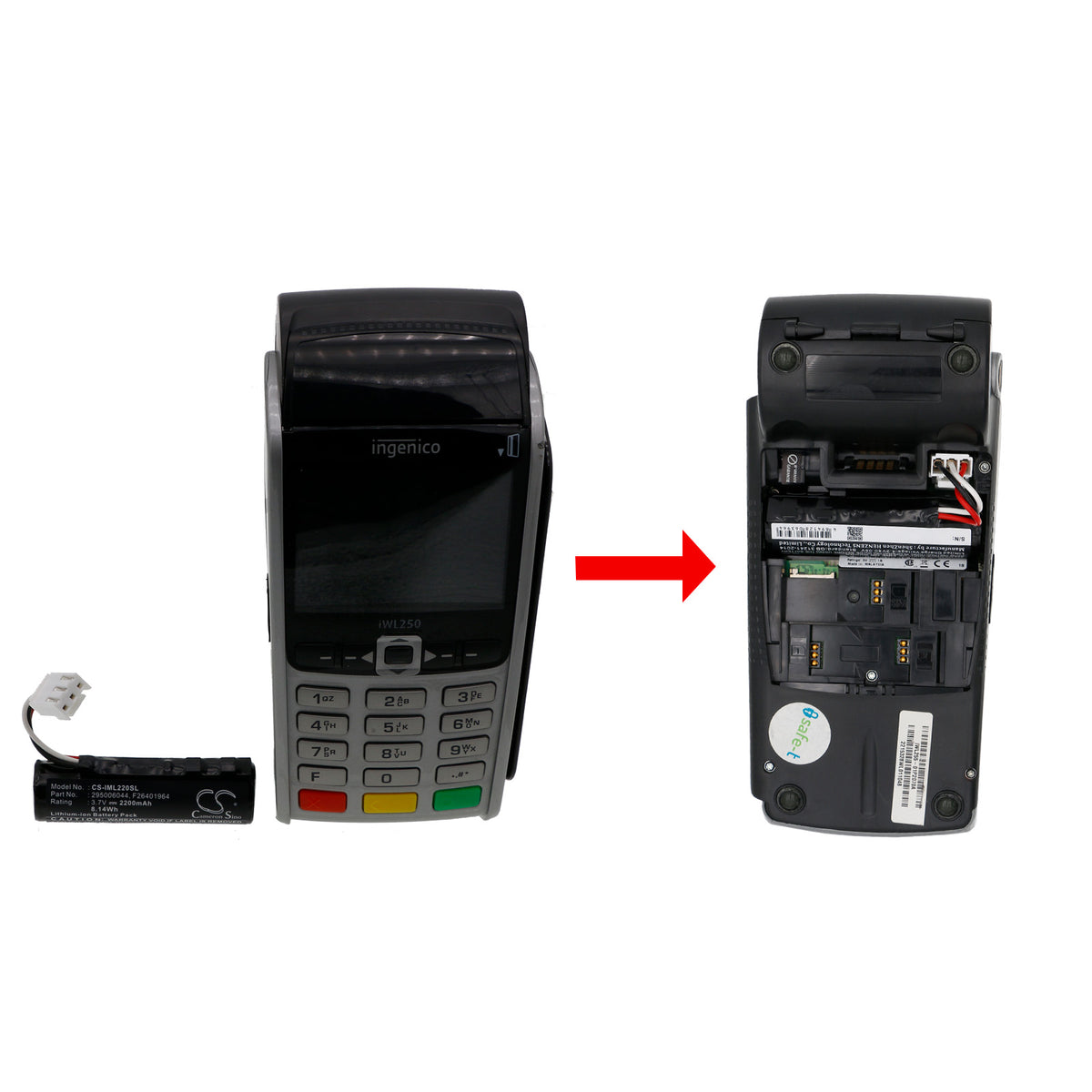 Replacement Battery for Ingenico | REA CARD | Newland Iwe280 – Payment Terminal – 2200mAh / 3.7V