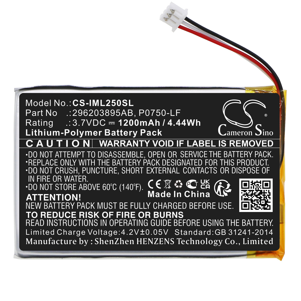 Replacement Battery for Ingenico Link 2500 – Payment Terminal – 1200mAh / 3.7V
