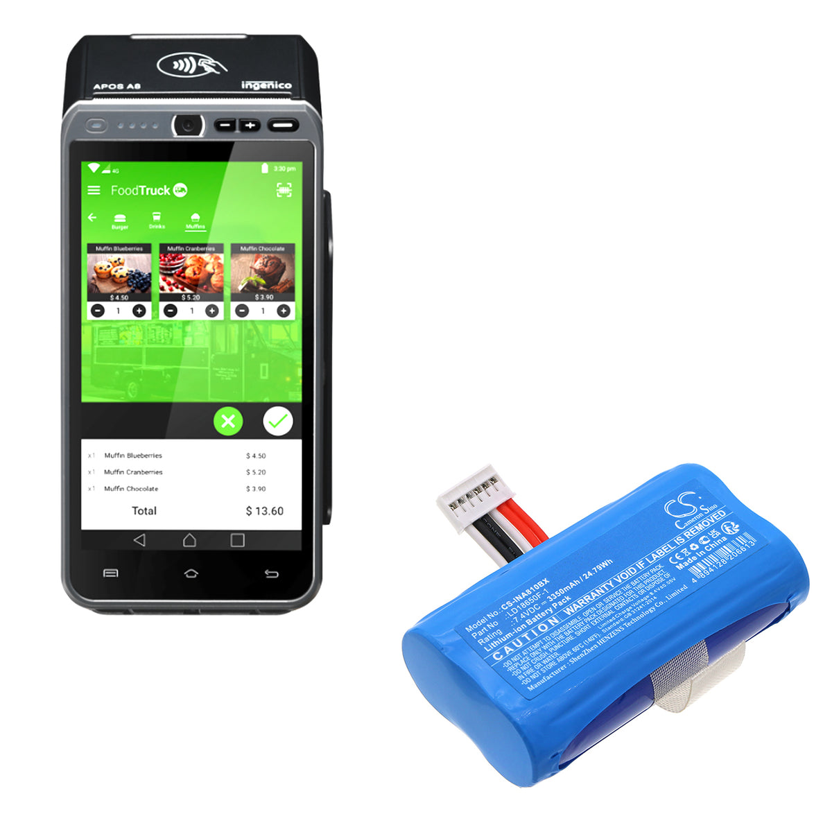 Replacement Battery for Ingenico | Landi A8 Pro – Payment Terminal – 3350mAh / 7.4V