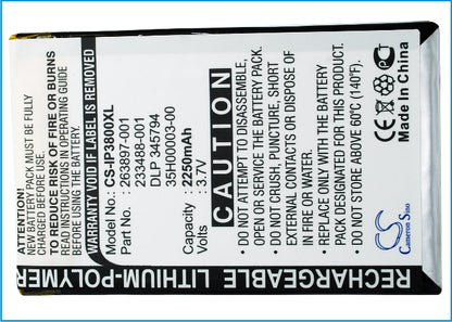 Replacement Battery for HP | Ecom iPAQ H3800 – PDA, Pocket PC – 2250mAh / 3.7V