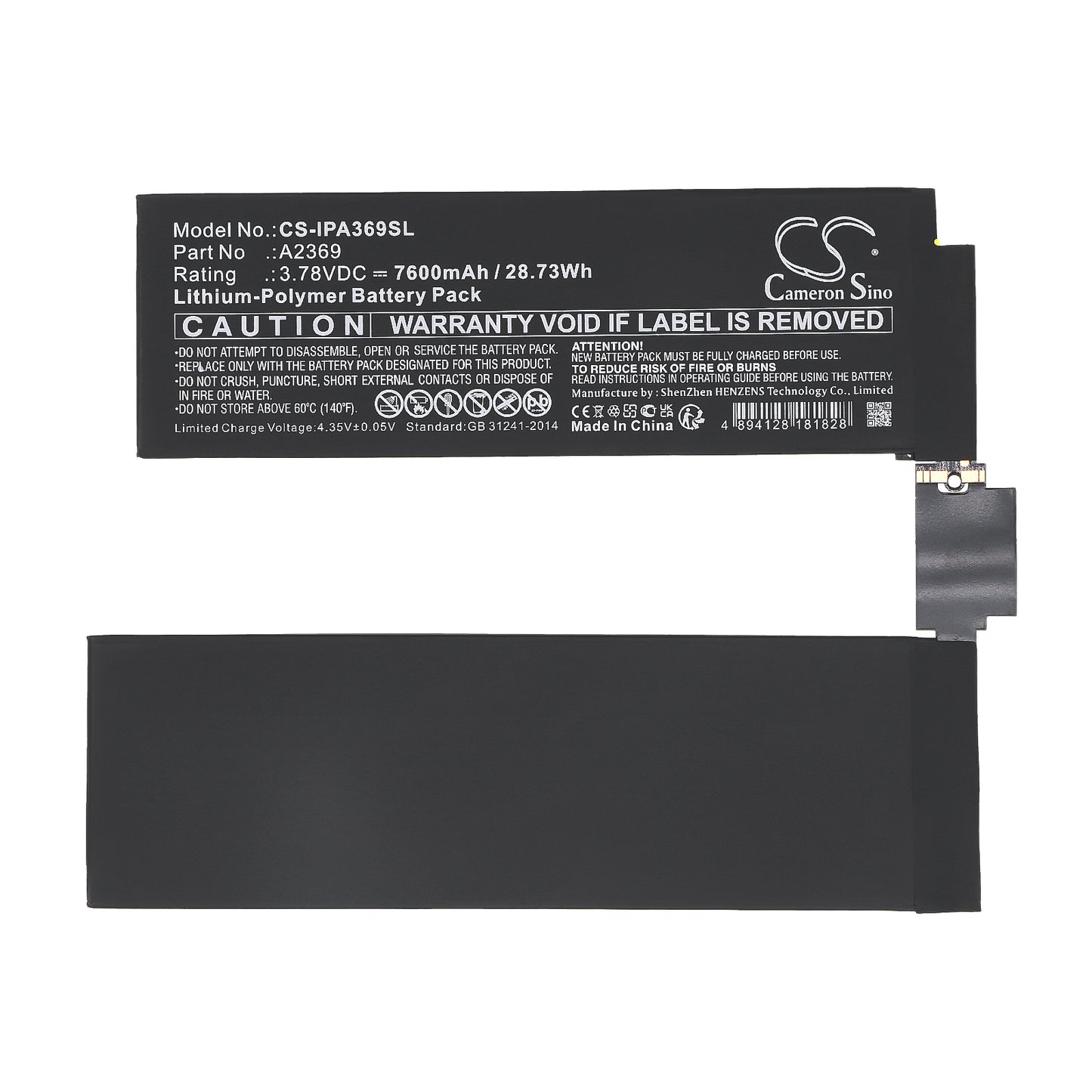 Replacement Battery for Apple 2761 – Tablet – 7600mAh / 3.78V - image 3