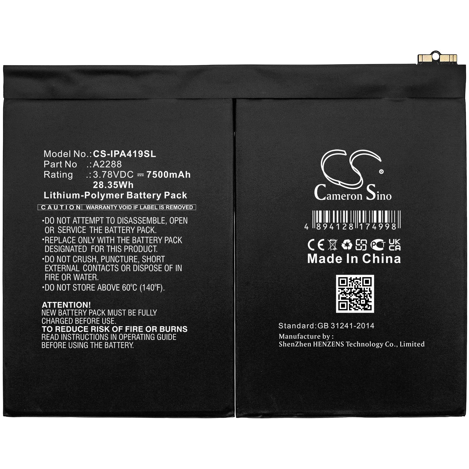 Replacement Battery for Apple iPad Air 5th Gen 2022 – Tablet – 7500mAh / 3.78V - image 3