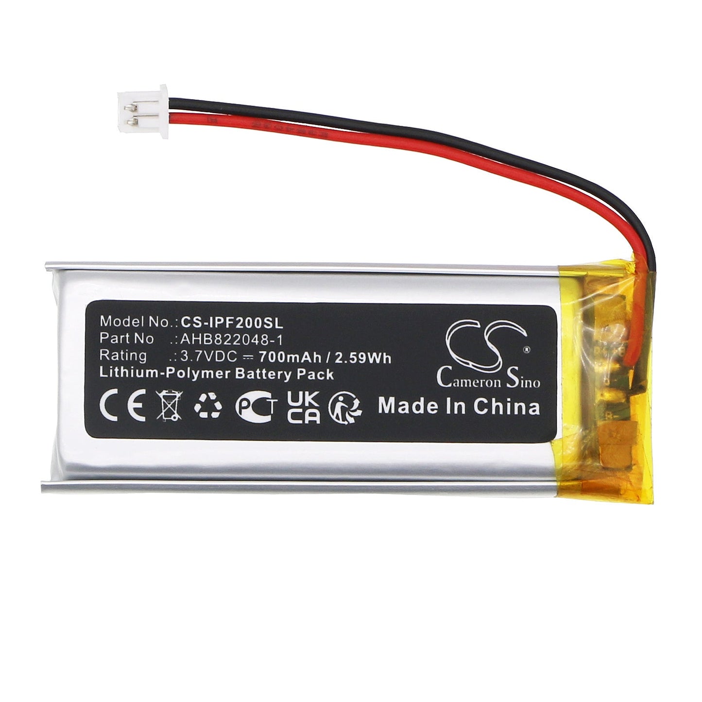 Replacement Battery for Interphone  ACTIVE – Wireless Headset – 700mAh / 2.59Wh / 3.7V