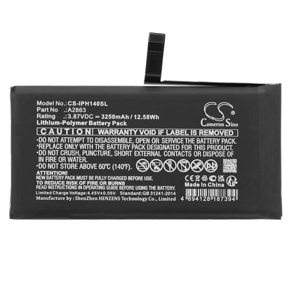 Replacement Battery for Apple iPhone 14 – Mobile, SmartPhone – 3250mAh / 3.87V
