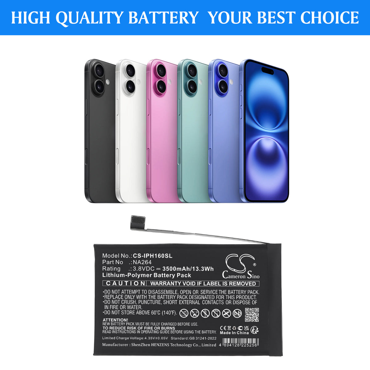 Replacement Battery for Apple A3081 – Mobile, SmartPhone – 3500mAh / 3.8V