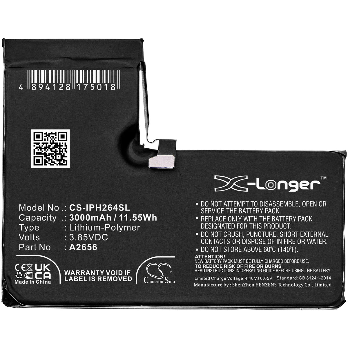 Replacement Battery for Apple iPhone 13 Pro – Mobile, SmartPhone – 3000mAh / 3.85V