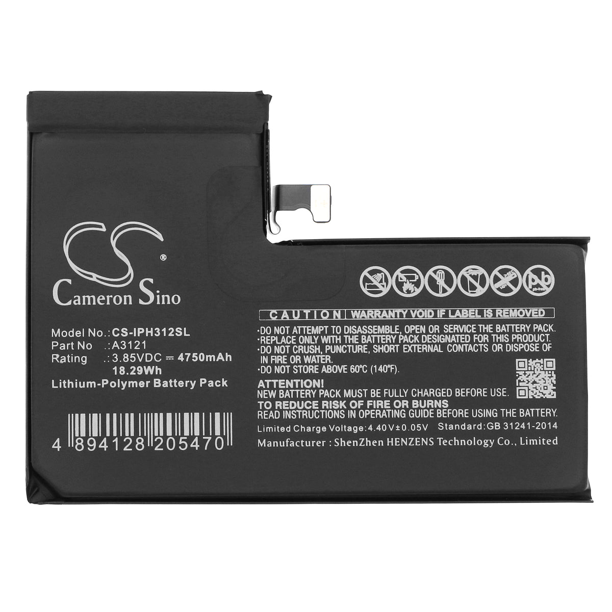 Replacement Battery for Apple A2849 – Mobile, SmartPhone – 4750mAh / 3.85V