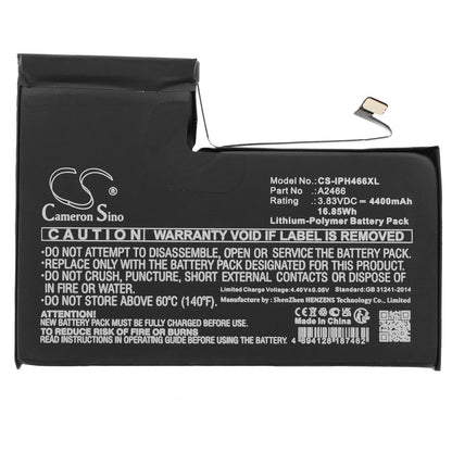 Replacement Battery for Apple iPhone 12 Pro Max – Mobile, SmartPhone – 4400mAh / 3.83V