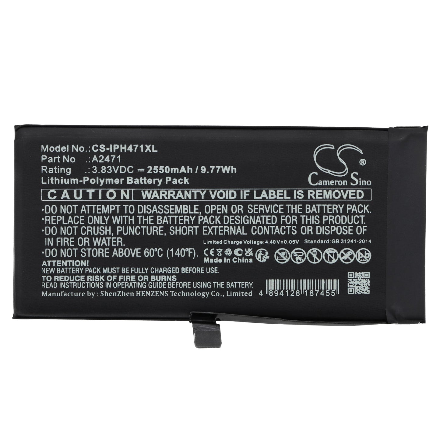 Replacement Battery for Apple  iPhone 12 Mini – Mobile, SmartPhone – 2550mAh / 9.77Wh / 3.83V