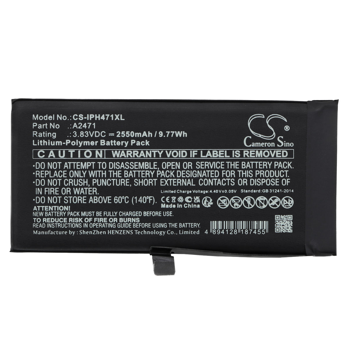 Replacement Battery for Apple iPhone 12 Mini – Mobile, SmartPhone – 2550mAh / 3.83V