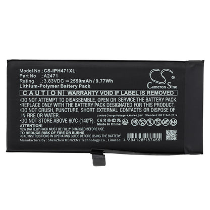 Replacement Battery for Apple iPhone 12 Mini – Mobile, SmartPhone – 2550mAh / 3.83V