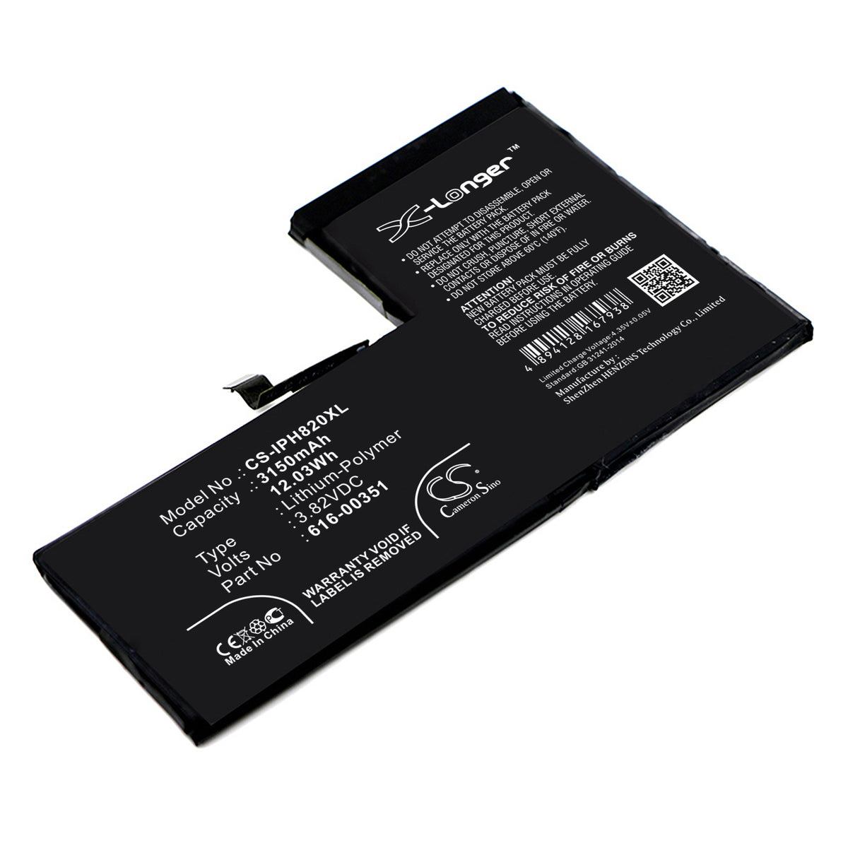 Replacement Battery for Apple iPhone X – Mobile, SmartPhone – 3150mAh / 3.82V