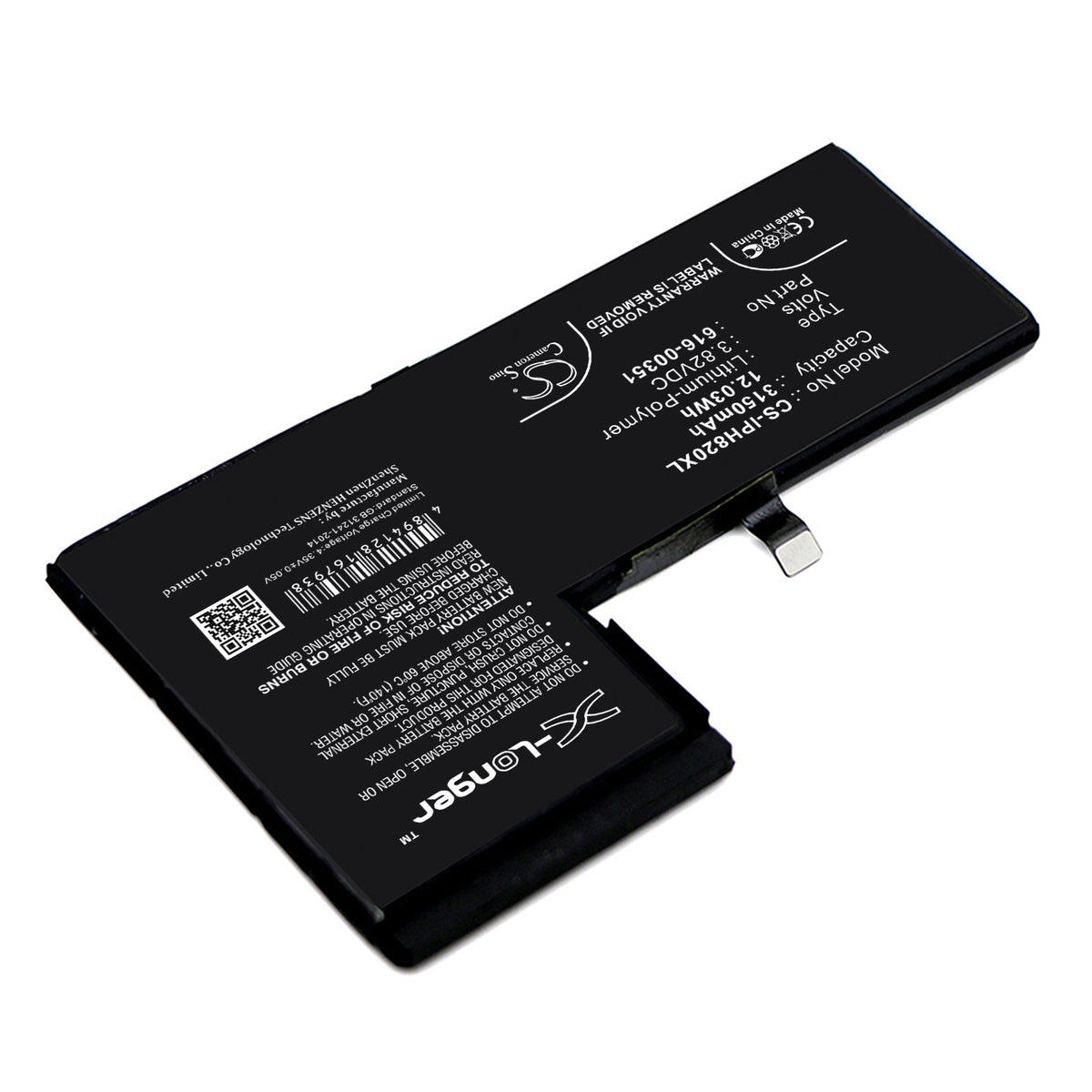 Replacement Battery for Apple iPhone X – Mobile, SmartPhone – 3150mAh / 3.82V