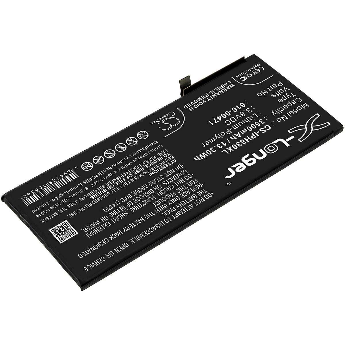Replacement Battery for Apple iPhone XR – Mobile, SmartPhone – 3500mAh / 3.8V