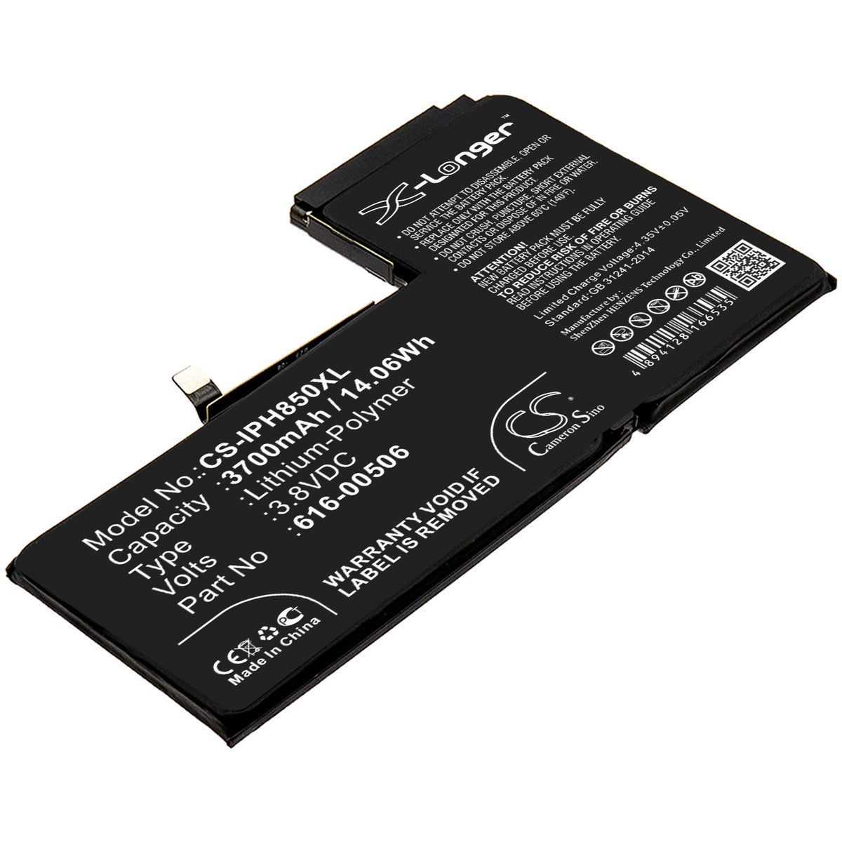 Replacement Battery for Apple iPhone Xs Max – Mobile, SmartPhone – 3700mAh / 3.8V