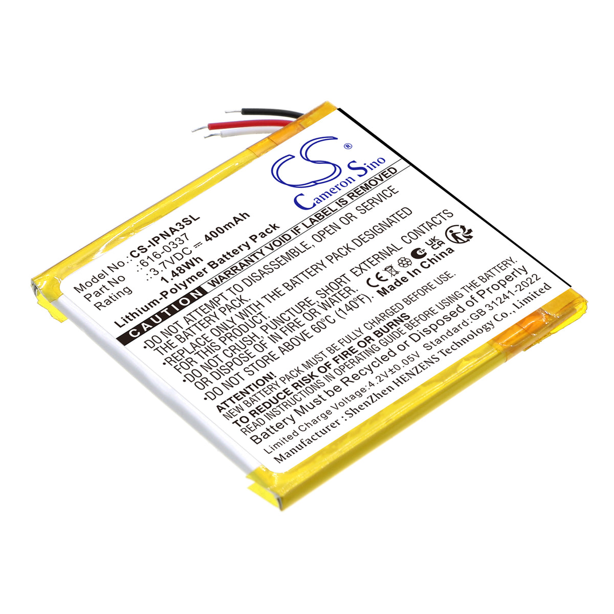 Replacement Battery for Apple iPod Nano 3rd 4GB – Media Player – 400mAh / 3.7V