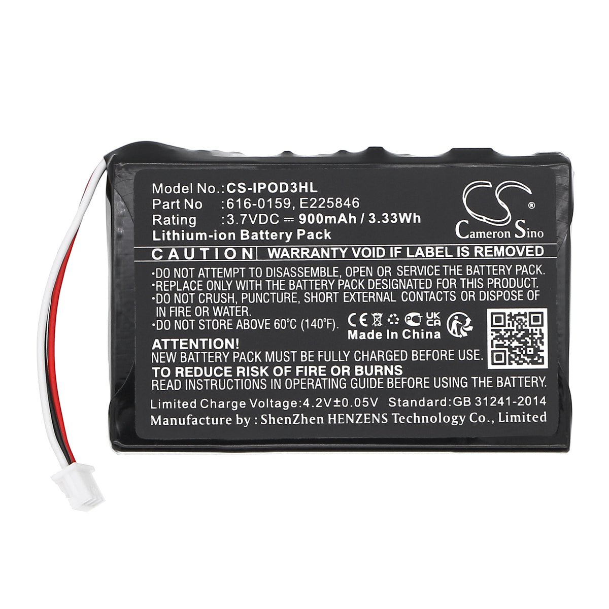 Replacement Battery for Apple iPOD 3th Generation – Media Player – 900mAh / 3.7V