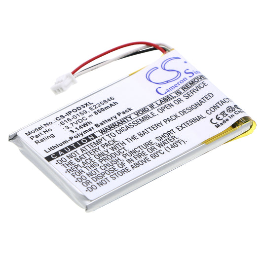 Replacement Battery for Apple iPOD 3th Generation – Media Player – 850mAh / 3.7V