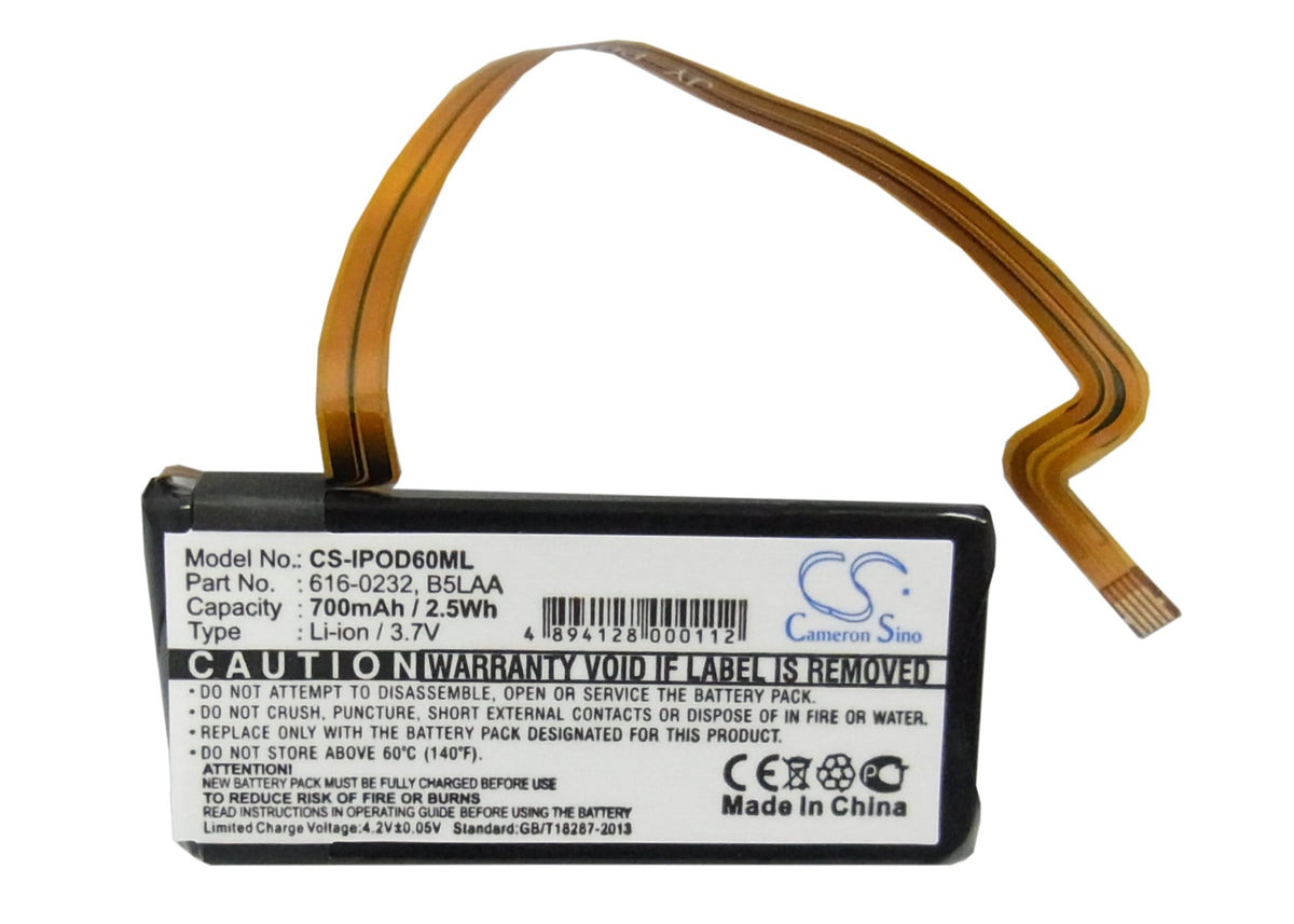 Replacement Battery for Apple | Microsoft iPOD Video 60G – Media Player – 700mAh / 3.7V