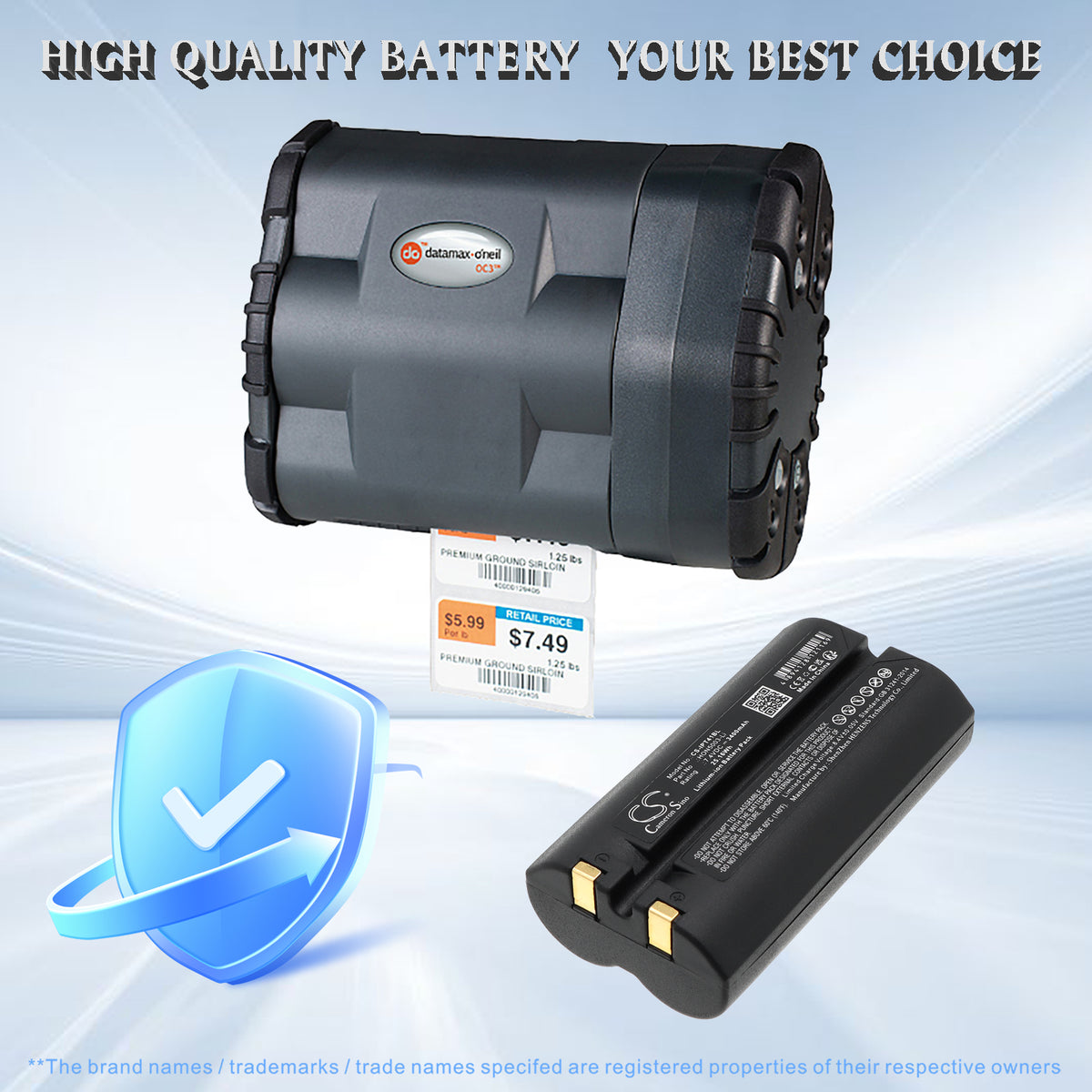 Replacement Battery for Datamax | ONeil | Intermec | Honeywell OC3 – Barcode Scanner – 3400mAh / 7.4V