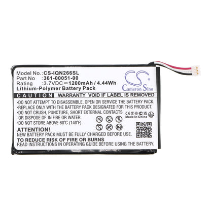Replacement Battery for Garmin  Nuvi 2460LMT – GPS, Navigator – 1200mAh / 4.44Wh / 3.7V