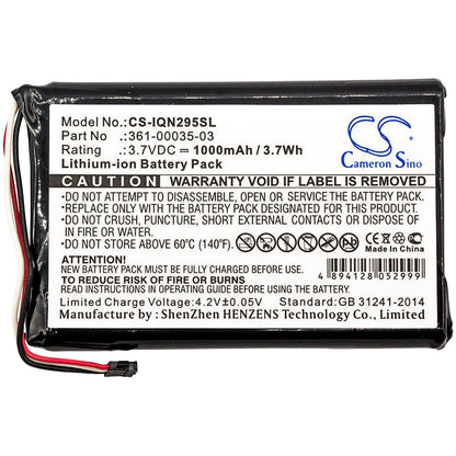 Replacement Battery for Garmin  010-01316-00 – GPS, Navigator – 1000mAh / 3.70Wh / 3.7V