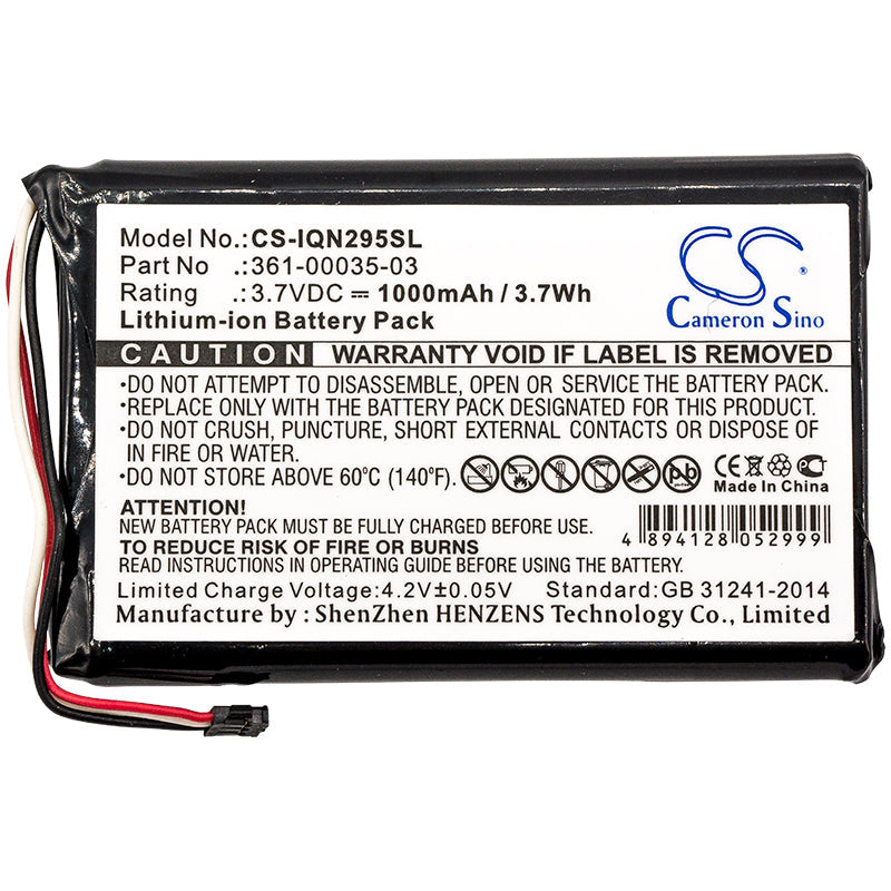 Replacement Battery for Garmin  010-01316-00 – Bicycles Flashlights – 1000mAh / 3.70Wh / 3.7V