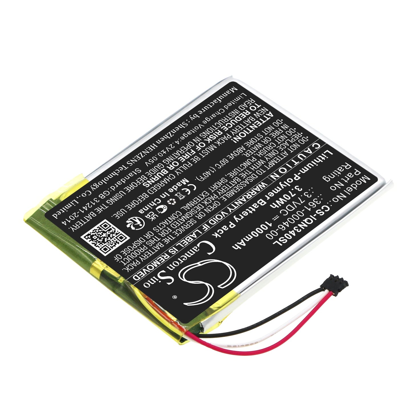 Replacement Battery for Garmin  Dash Cam 20 – GPS, Navigator – 1000mAh / 3.70Wh / 3.7V