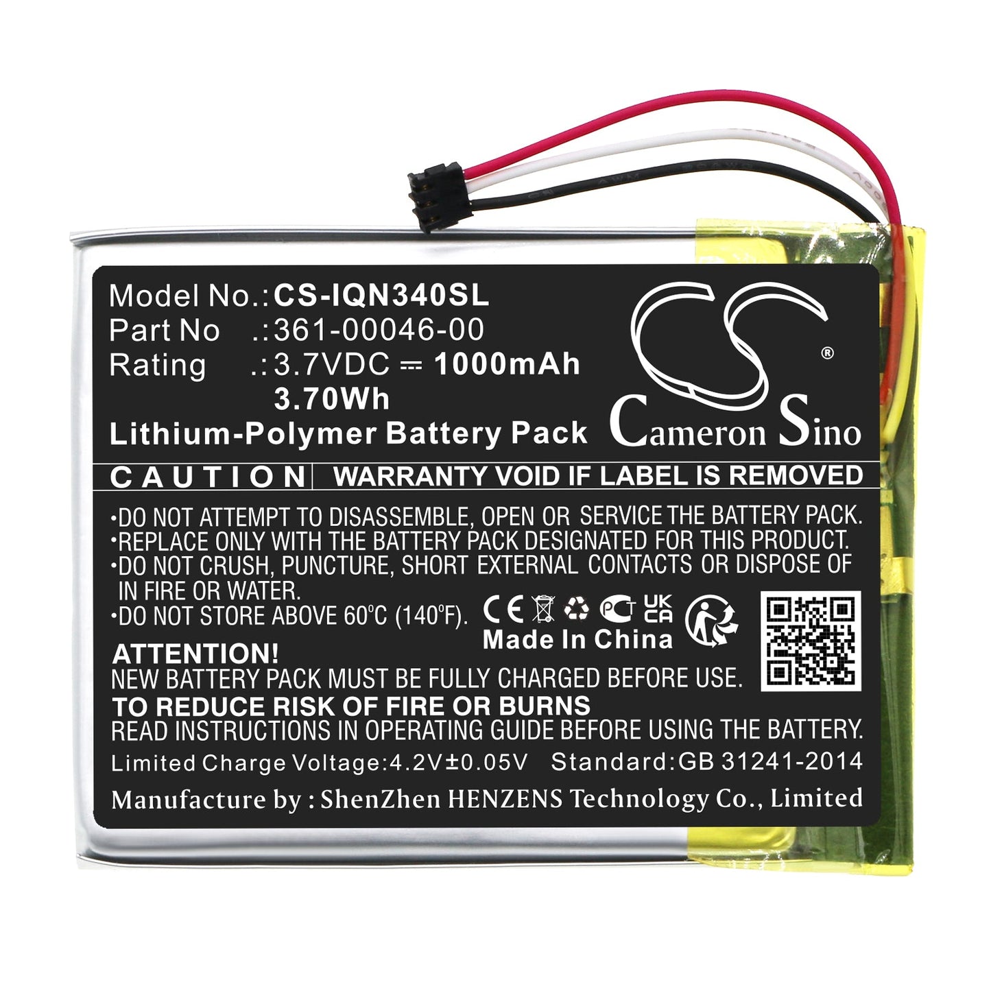 Replacement Battery for Garmin  Dash Cam 20 – GPS, Navigator – 1000mAh / 3.70Wh / 3.7V