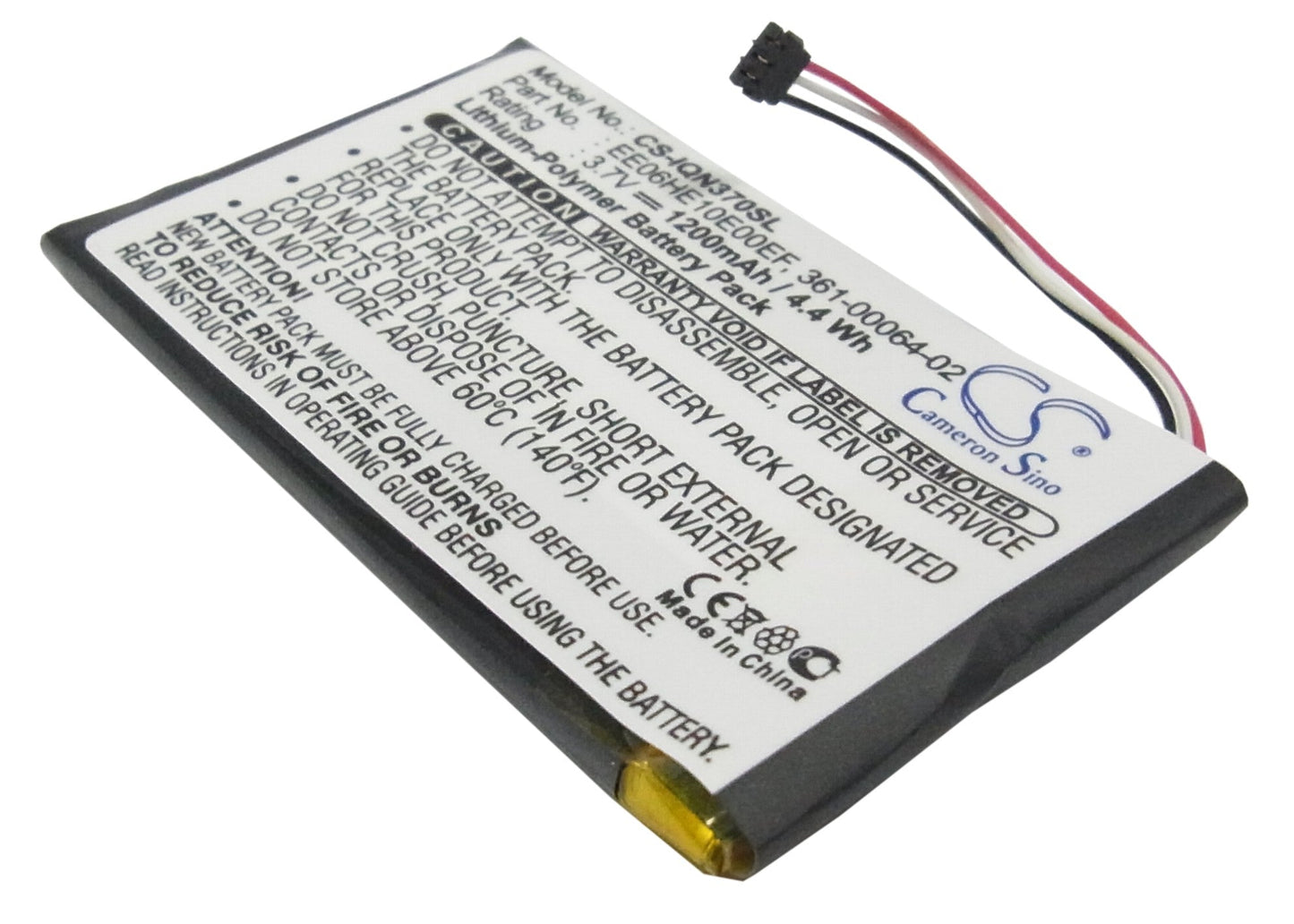 Replacement Battery for Garmin  Nuvi 3700 – GPS, Navigator – 1200mAh/4.4Wh / 3.7V