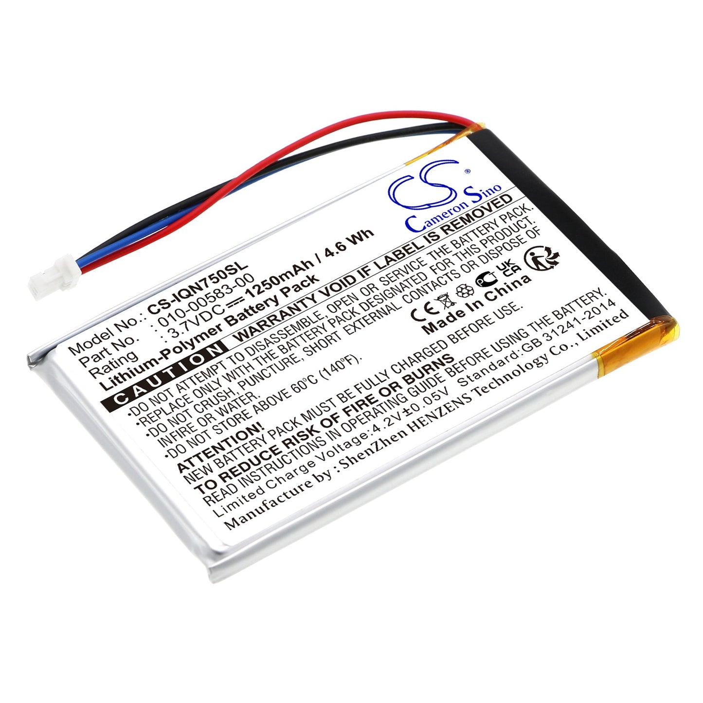 Replacement Battery for Garmin  Nuvi 750 – GPS, Navigator – 1250mAh / 3.7V