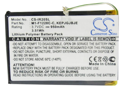 Replacement Battery for iRiver  Clix 2 2GB – Media Player – 950mAh / 3.52Wh / 3.7V