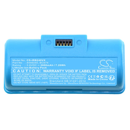 Replacement Battery for iRobot Braava Jet 240 – Vacuum – 2000mAh / 3.6V