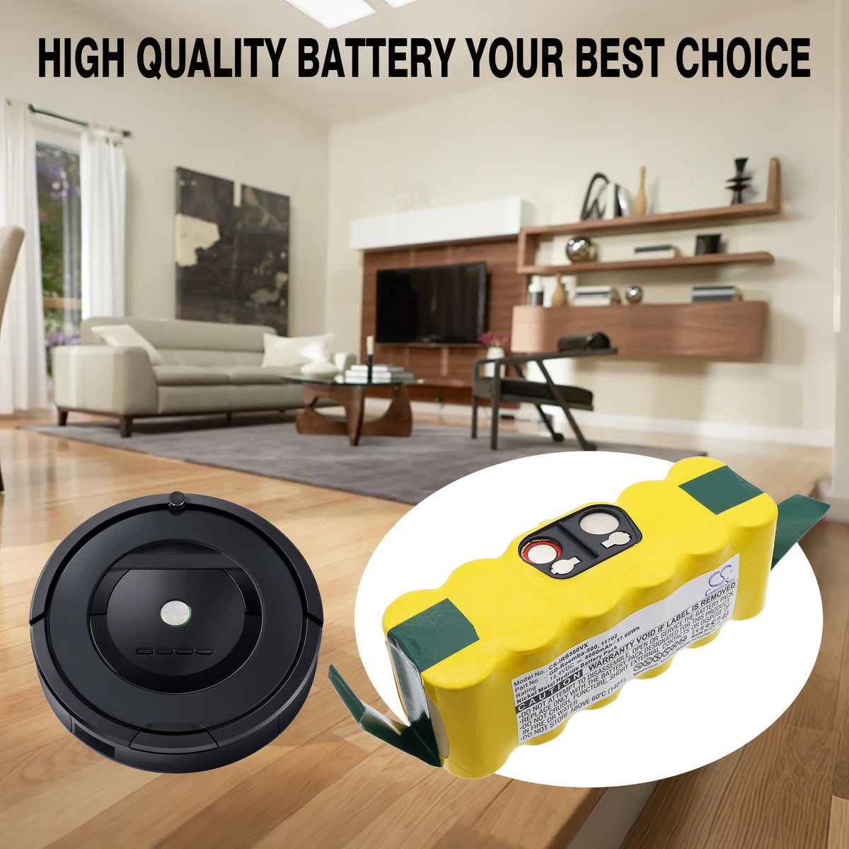 Replacement Battery for Auto Cleaner | Klarstein | Robotic | iRobot | Vileda Intelligent Floor Vac M-488 – Vacuum – 4000mAh / 14.4V