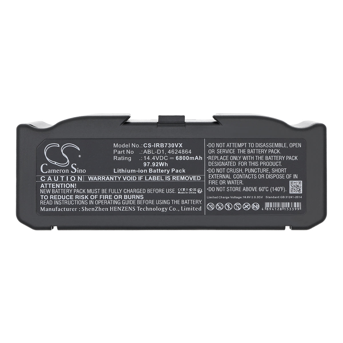 Replacement Battery for iRobot Roomba i7 – Vacuum – 6800mAh / 14.4V
