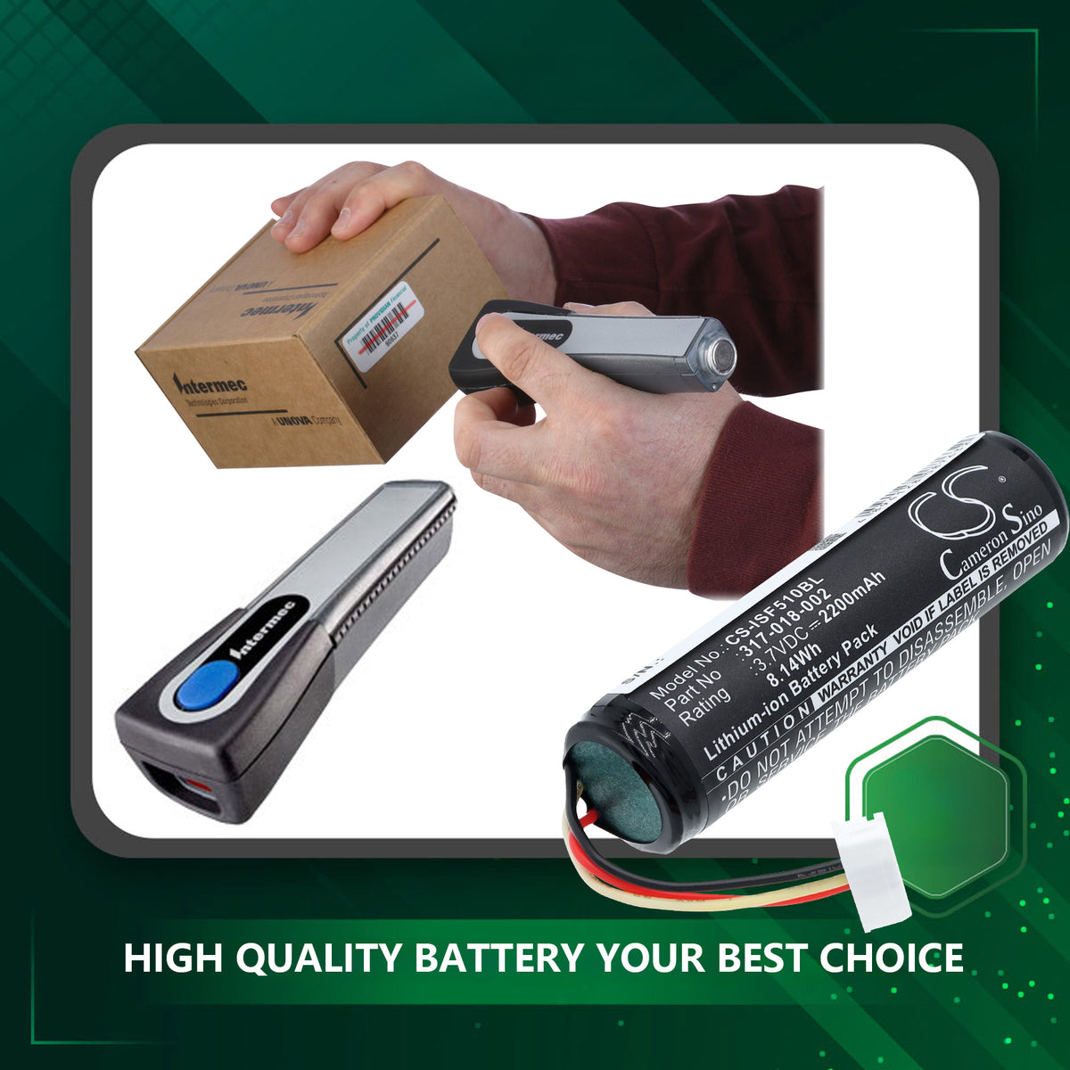 Replacement Battery for Honeywell | Intermec IN51L3-D – Barcode Scanner – 2200mAh / 3.7V