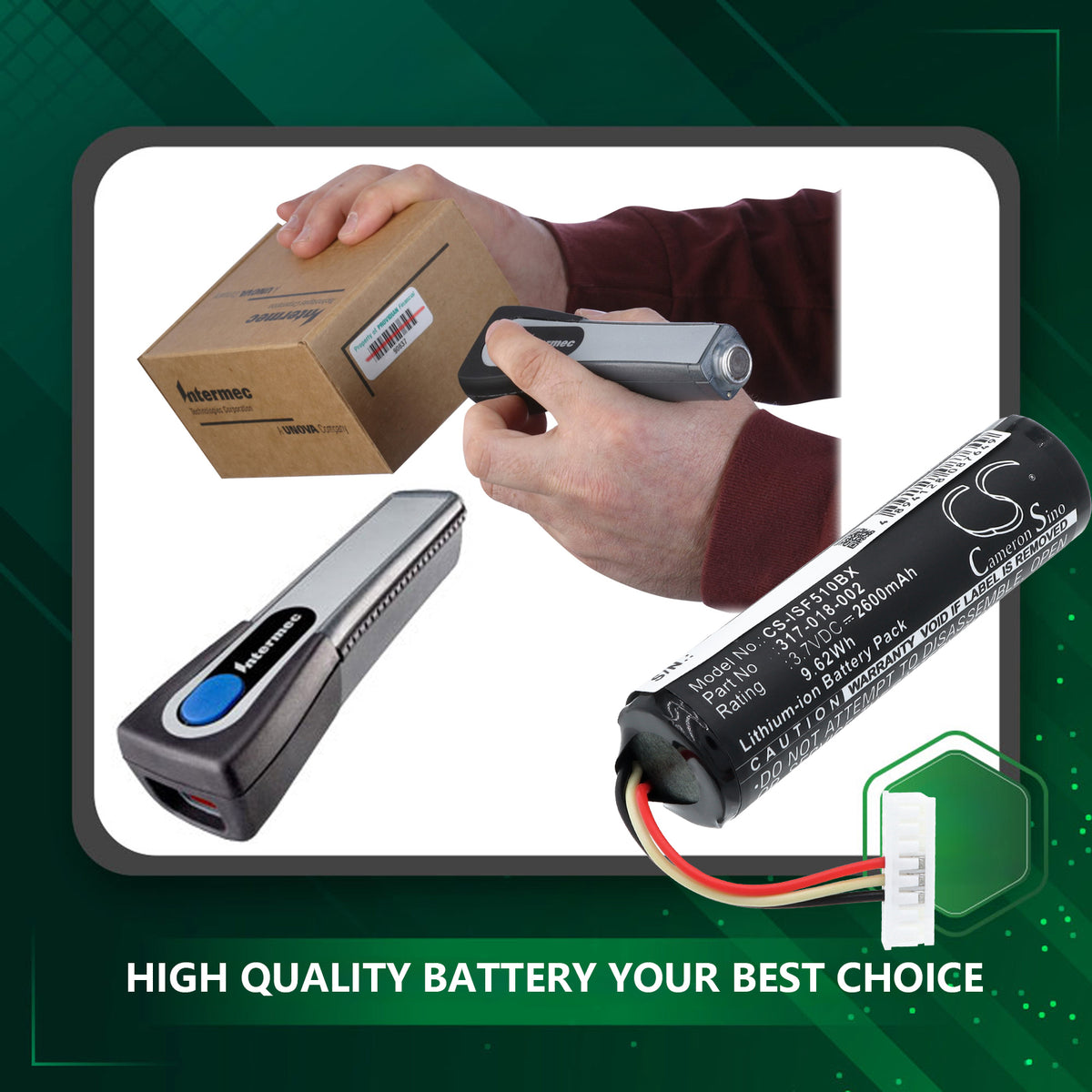 Replacement Battery for Honeywell | Intermec IN51L3-D – Barcode Scanner – 2600mAh / 3.7V