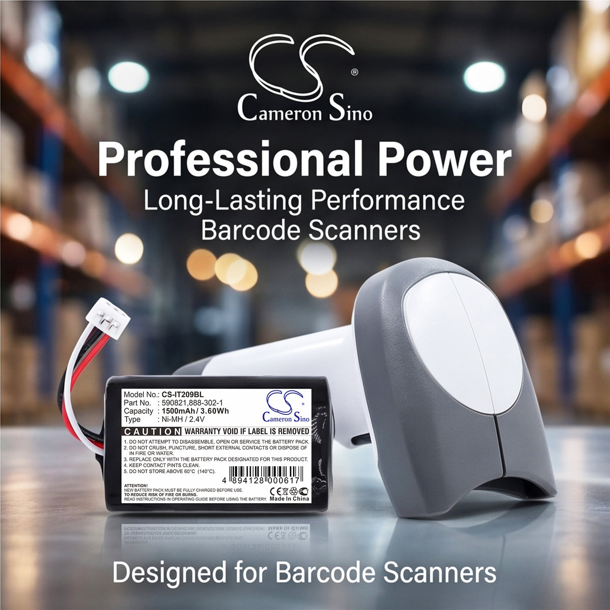 Replacement Battery for Intermec Trakker T2090 – Barcode Scanner – 1500mAh / 2.4V