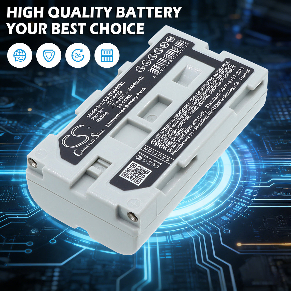 Replacement Battery for Epson | Casio TM-P60 M196A – Barcode Scanner – 3400mAh / 7.4V