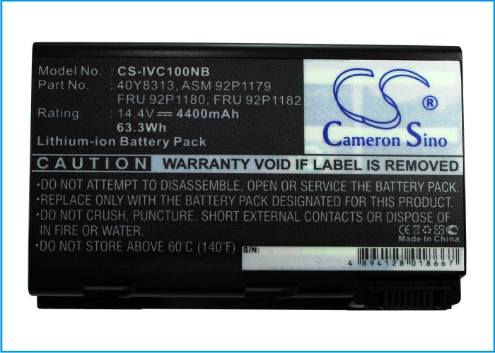 Replacement Battery for Lenovo 3000 C100 0761 – Notebook, Laptop – 4400mAh / 14.4V - image 5