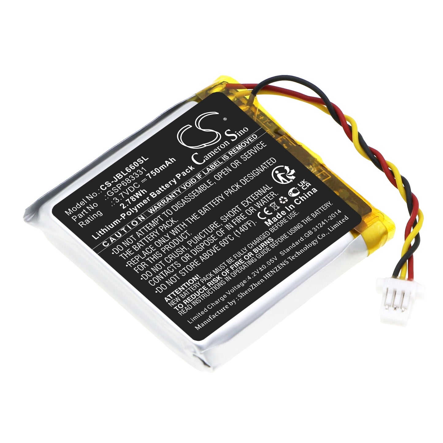 Replacement Battery for JBL  Live 660 – Wireless Headset – 750mAh / 2.78Wh / 3.7V